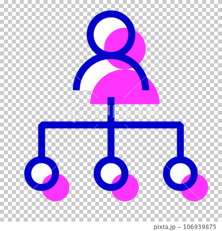 Two-color style icon representing DX, network diagram 106939875