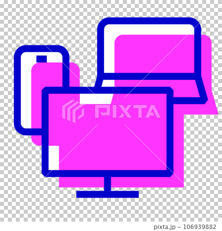 代表 DX、PC 和智能手機的雙色樣式圖標 106939882