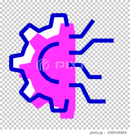 DX, two color style icon representing mechanization 106939884