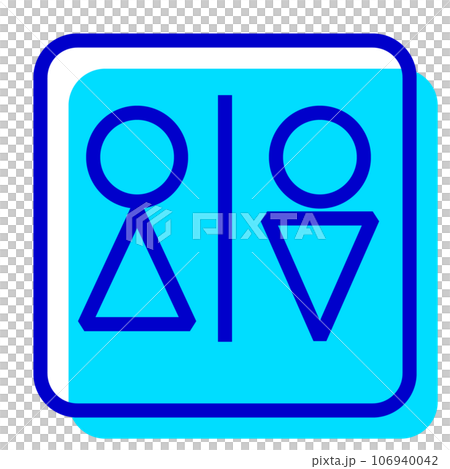 Two color style icons representing information, restroom, restroom, male, female 106940042