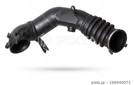 Air duct to the filter of intake manifold of the car engine from textured material and black plastic to condition the air and prevent dust from entering the passenger compartment. Sale of spare parts. Air duct to the filter of intake manifold of the car engine from textured material and black plastic to condition the air and prevent dust from entering the passenger compartment. Sale of spare parts. 106940071
