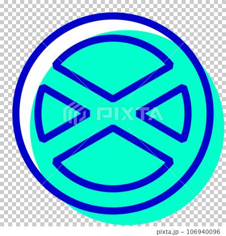 Two-color style icon representing traffic sign, road closure Two-color style icon representing traffic sign, road closure 106940096
