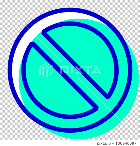 Two-color style icon representing traffic sign, vehicle closure 106940097