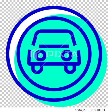 Bicolor style icon representing traffic sign, car only, car Bicolor style icon representing traffic sign, car only, car 106940101