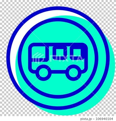 Traffic sign, bus only, bicolor style icon representing bus Traffic sign, bus only, bicolor style icon representing bus 106940104