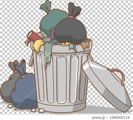 Overflowing and empty garbage bin container Vector Image