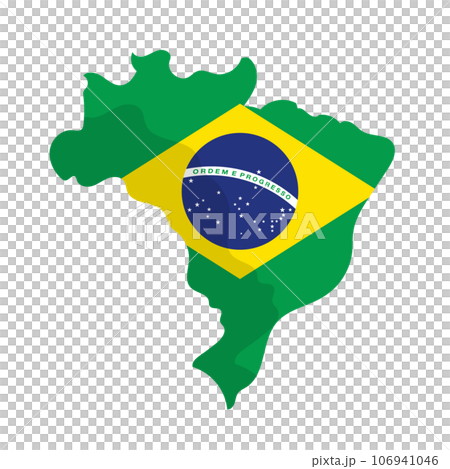 Brazil flag map icon. vector. Brazil flag map icon. vector. 106941046