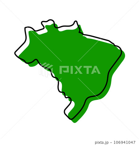 モダンなブラジルの地図アイコン。ベクター。 106941047