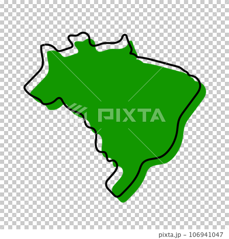 モダンなブラジルの地図アイコン。ベクター。 106941047
