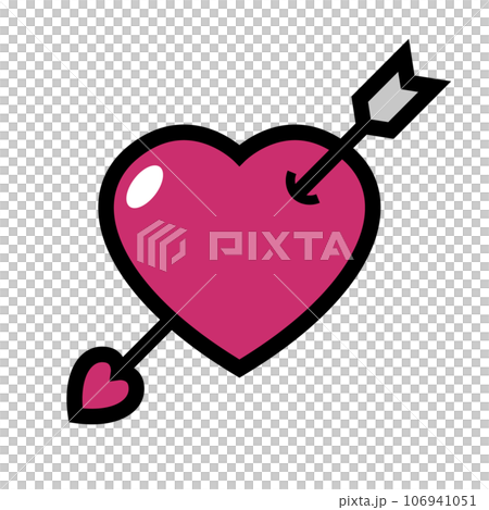 粉紅色的丘比特圖標。愛還是愛。心和弓和箭。向量。 106941051