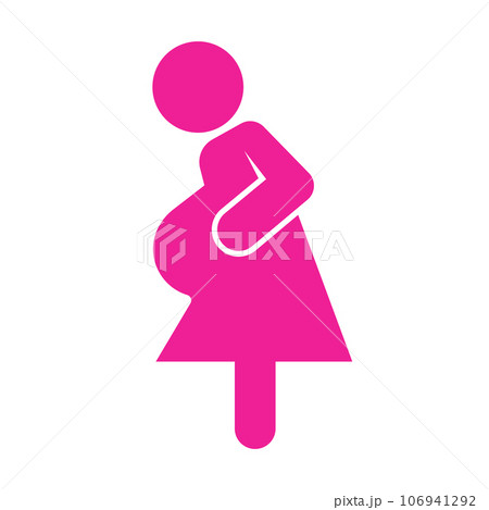 妊婦のアイコン ピンク色 妊婦のアイコン ピンク色 106941292