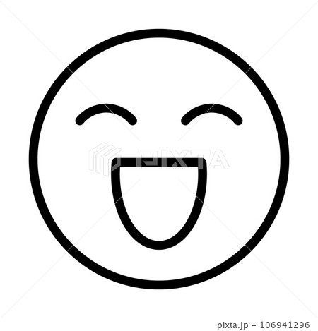 楽しそうに笑っている顔のアイコン。ベクター。 106941296