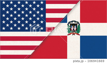 Flags of USA and Dominican Republic. American and Dominican Republic flag Flags of USA and Dominican Republic. American and Dominican Republic flag 106941669