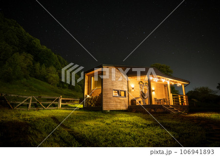 Tiny barnhouse in the night Tiny barnhouse in the night 106941893