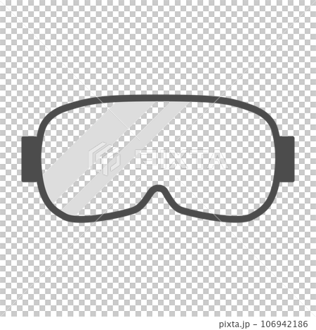 水下護目鏡簡單線條畫矢量圖標說明 106942186