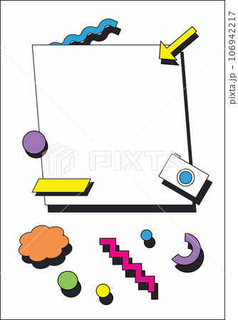 Abstract background in a 90s aesthetic. Vector illustration with empty space. 106942217