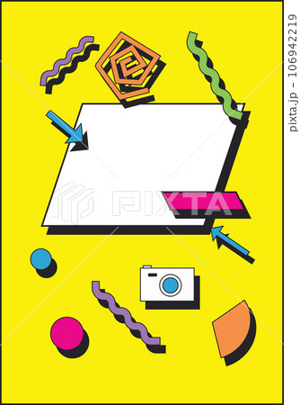 Abstract background in a 90s aesthetic. Vector illustration with empty space. 106942219