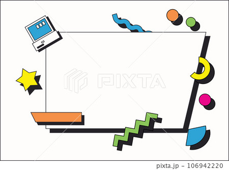 Abstract background in a 90s aesthetic. Vector illustration with empty space. 106942220