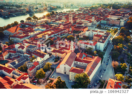 Top view of the Zadar, Croatia. 106942327