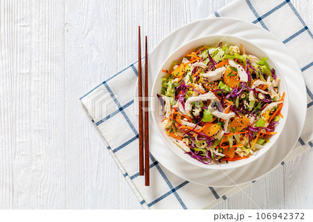 Chinese Chicken Salad with mandarins and veggies Chinese Chicken Salad with mandarins and veggies 106942372