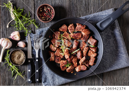seared juicy new york strip steak bites seared juicy new york strip steak bites 106942374