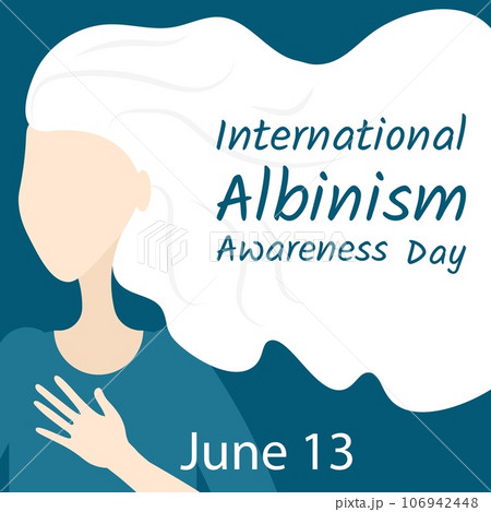 International Albinism Awareness Day. Girl with white hair. Genetic rare disorder. 106942448