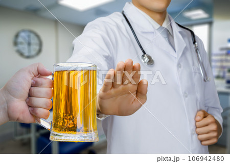 The concept of prohibiting alcohol consumption for the health. 106942480