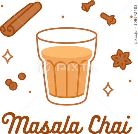Masala chai tea doodle drawing Masala chai tea doodle drawing 106942488