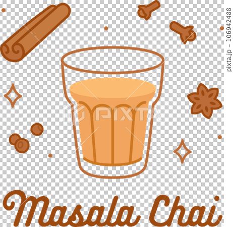 Masala chai tea doodle drawing Masala chai tea doodle drawing 106942488