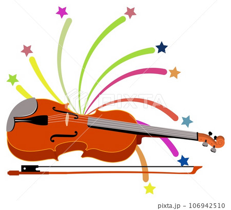 Music Design. Violin and fireworks. For concert, music, stickers, t-shirts. 106942510