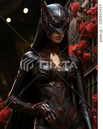 Beautiful woman in tight sexy costume and cat mask. AI Beautiful woman in tight sexy costume and cat mask. AI 106943457