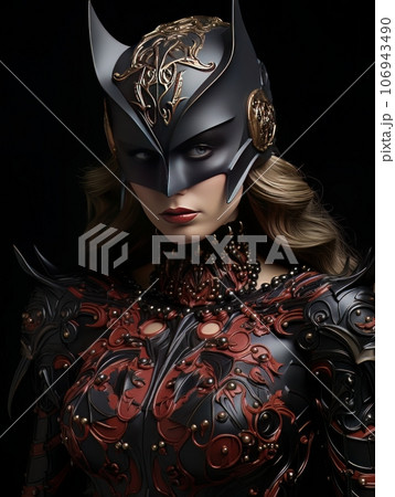 Beautiful woman in tight sexy costume and cat mask. AI Beautiful woman in tight sexy costume and cat mask. AI 106943490