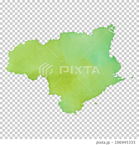 水彩風の徳島県地図のイラスト 106945335