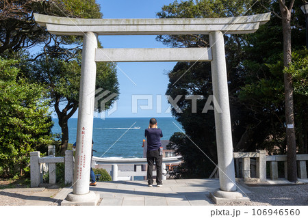 大洗磯前神社から海を見る 106946560