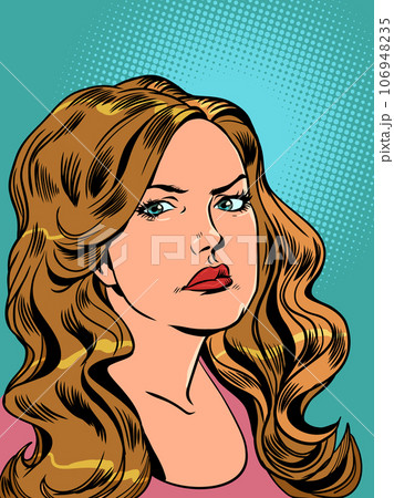 Frustration with the situation, sadness from the actions of others. The girl looks unhappy. Frustration with the situation, sadness from the actions of others. The girl looks unhappy. 106948235