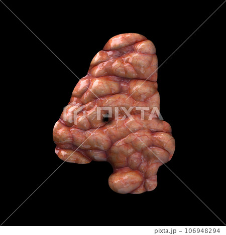 Halloween number 4 - 3d bloody digit - Suitable for Halloween, horror or death related subjects 106948294