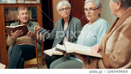 Praying, worship and community with people in bible study for support, Christian and spiritual. Counseling, faith and religion with prayer group in church for connection, hope and meeting together 106949669