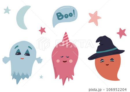 Halloween cute ghosts hand drawn set Halloween cute ghosts hand drawn set 106952204