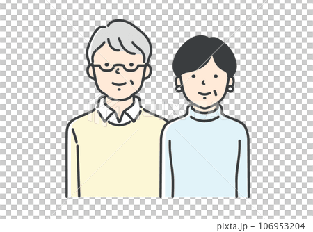 Smiling senior couple / upper body Smiling senior couple / upper body 106953204