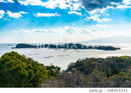 【瀬戸内海国立公園】冬晴れの頭島たぬき山展望台から見た大多府島3 岡山県備前市 【瀬戸内海国立公園】冬晴れの頭島たぬき山展望台から見た大多府島3 岡山県備前市 106953331
