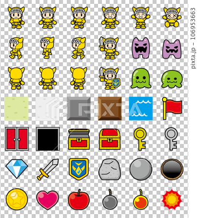 Action game style simple parts set Action game style simple parts set 106953663