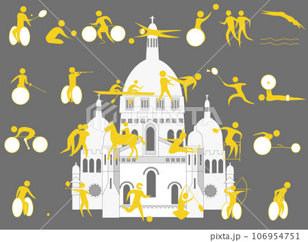 パリで開催される障がい者のスポーツ大会のアスリートのアイコンです。 106954751