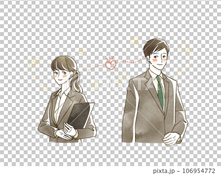 穿西裝的男人和女人互相都有意識 穿西裝的男人和女人互相都有意識 106954772