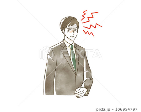 睨んでいるスーツ姿の男性 106954797