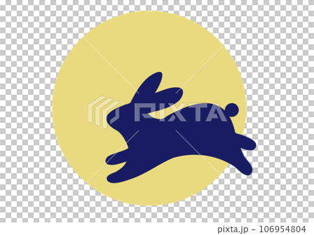 月亮和兔子剪影圖標圖賞月 月亮和兔子剪影圖標圖賞月 106954804