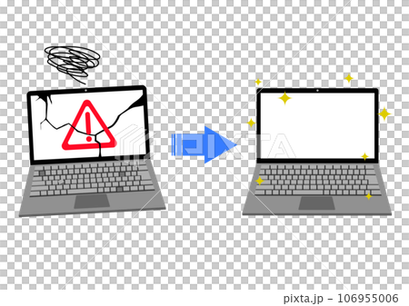 壊れたノートパソコンを新しいノートパソコンに買い替える 106955006