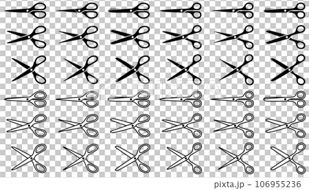 モノクロの鋏のベクターイラストセット 106955236