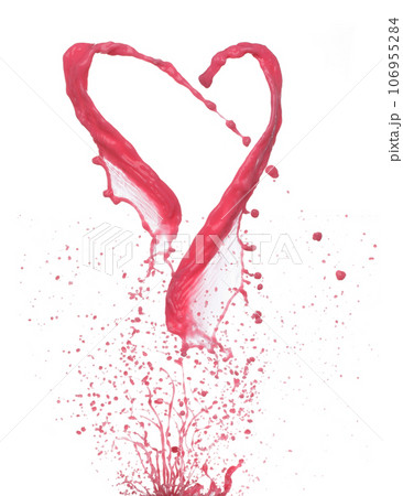 Red tomato strawberry juice scatter splash in drop droplet, Red blood wave fall in air. Abstract cloud fly, Red Wine colored splash spill in Air. White background Isolated series two of images Red tomato strawberry juice scatter splash in drop droplet, Red blood wave fall in air. Abstract cloud fly, Red Wine colored splash spill in Air. White background Isolated series two of images 106955284