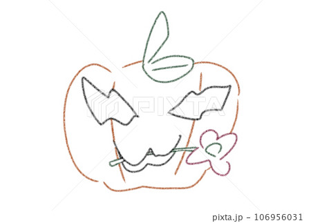 花をくわえたカボチャ 花をくわえたカボチャ 106956031