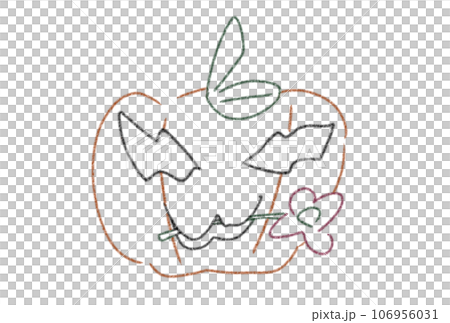 花をくわえたカボチャ 花をくわえたカボチャ 106956031